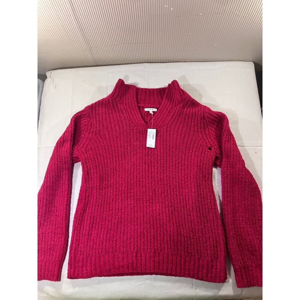 Maurice's Women's Fuzzy Knit Mock Neck Sweater Pink Magenta Size‎ L Large